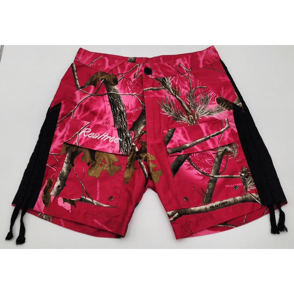 Realtree Cargo Shorts Womens Size Medium Pink Camo Streetwear EXC Gorpcore
